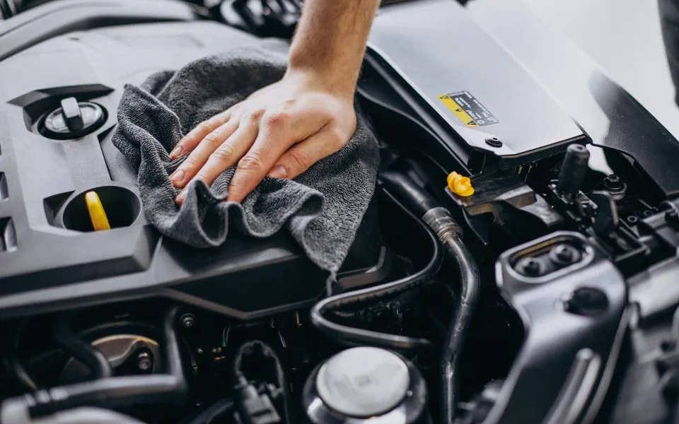 Limpieza técnica profunda de motor con acabado profesional y protección