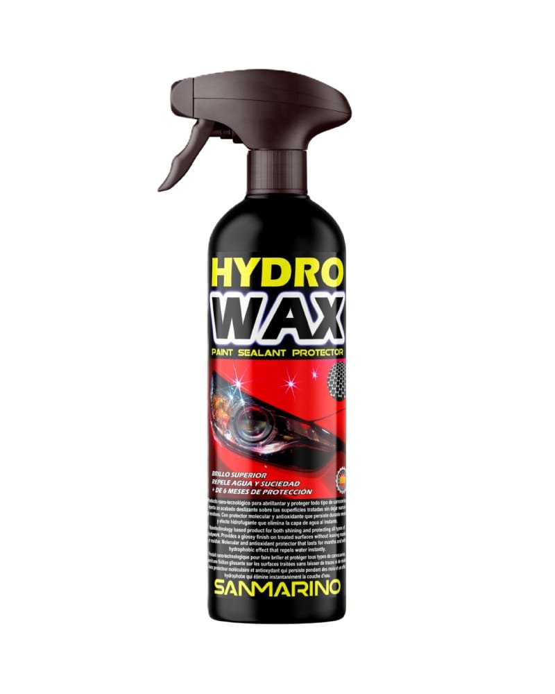 El abrillantador nano protector (hydro wax), combina la acción limpiadora de un champú con las propiedades protectoras de una cera, ofreciendo un brillo intenso y una capa hidrofóbica que repele agua y suciedad.